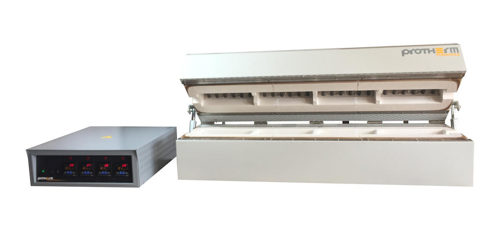 4-zone Split Tube furnace with Motorized Opening & Closing 4-zone Split Tube furnace with Motorized Opening & Closing